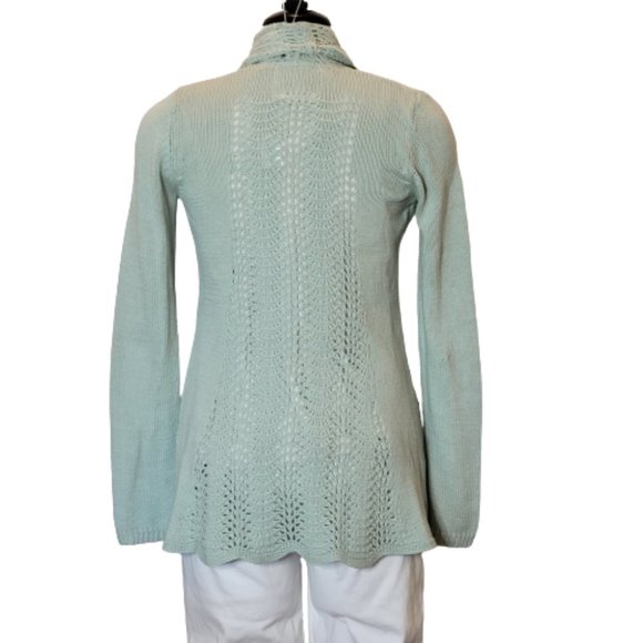 'New' Angle of the North Cotton Knit & Crochet Mint Green Cardigan Size M - Picture 2 of 10